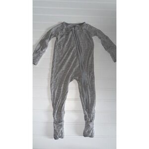 SCALN Bamboo Viscose Romper Baby 3-6M Gray Two Way Zip Footie Sleeper Pajamas